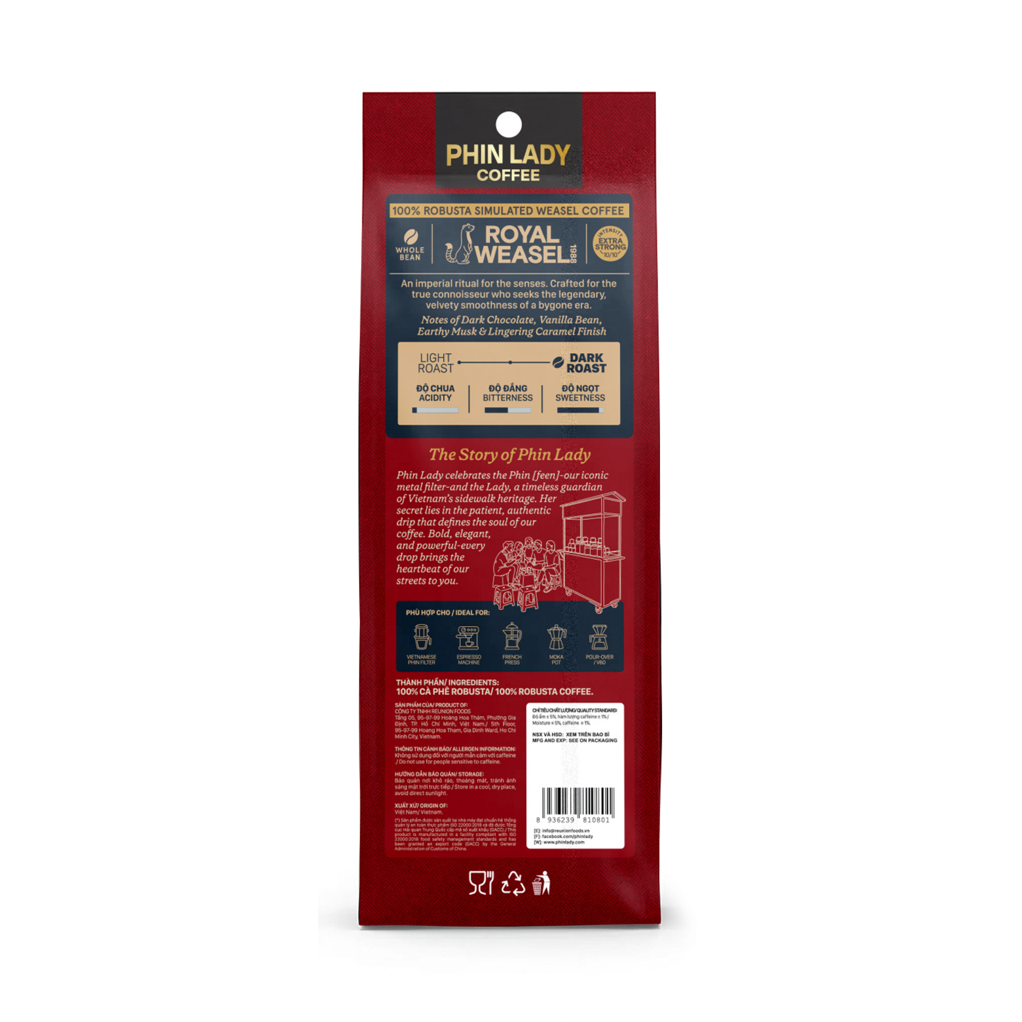 100% Robusta Simulated Weasel Coffee| Royal Weasel 1988 (Whole Bean)